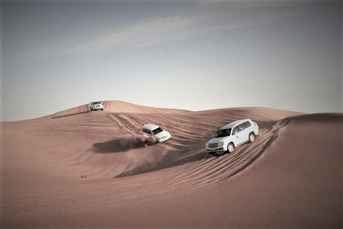 Desert Safari – Morning, Afternoon, Sunrise & Sunset Options - Doha desert dunes in different light: morning vs sunrise vs sunset