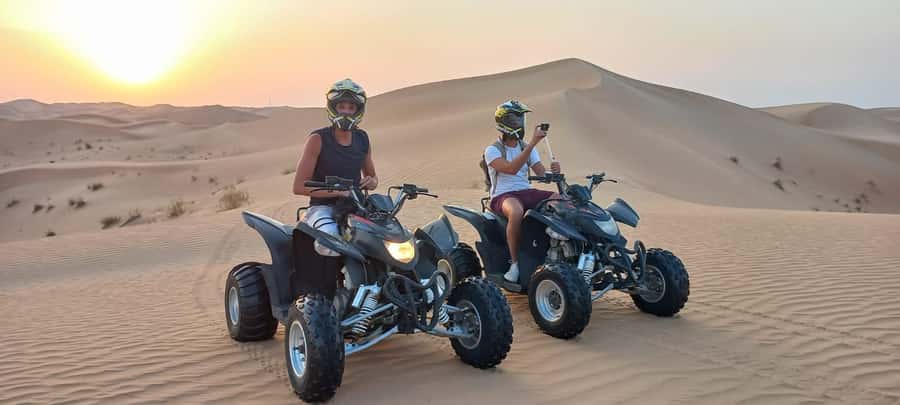 Desert Safari Self-Drive Quad Bike OR Dune Buggy Experience - Sealine Beach Resort stop: camel ride and falcon photo time