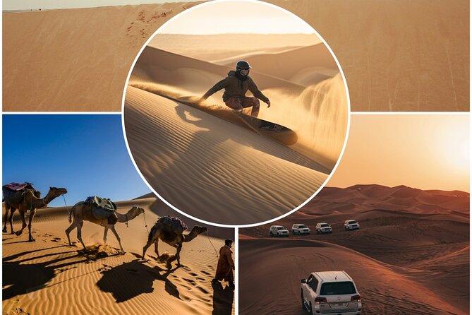 Doha Desert Safari Dune Bashing Camel Ride Sandboarding - Sunrise or sunset in the Doha dunes: pick your mood