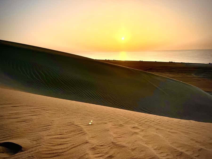 Doha: Desert Safari Sunrise Tour/Sunset Tour - Inland Sea Beach: The Surprise Change of Scenery That Makes the Tour Feel Bigger