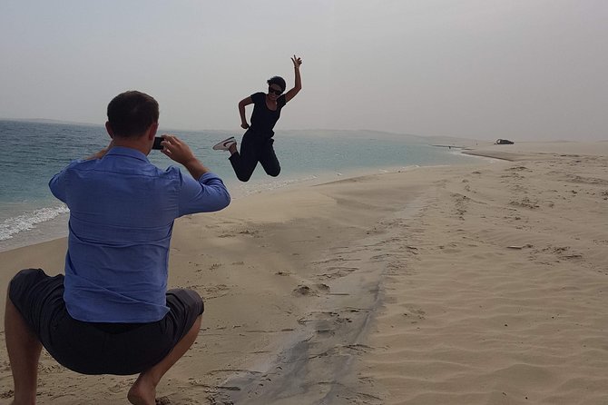 Doha :Half Day Desert Safari | Camel Riding | ATV | Sand Surfing - Khor Al Udaid Beach: the second inland sea viewpoint stop