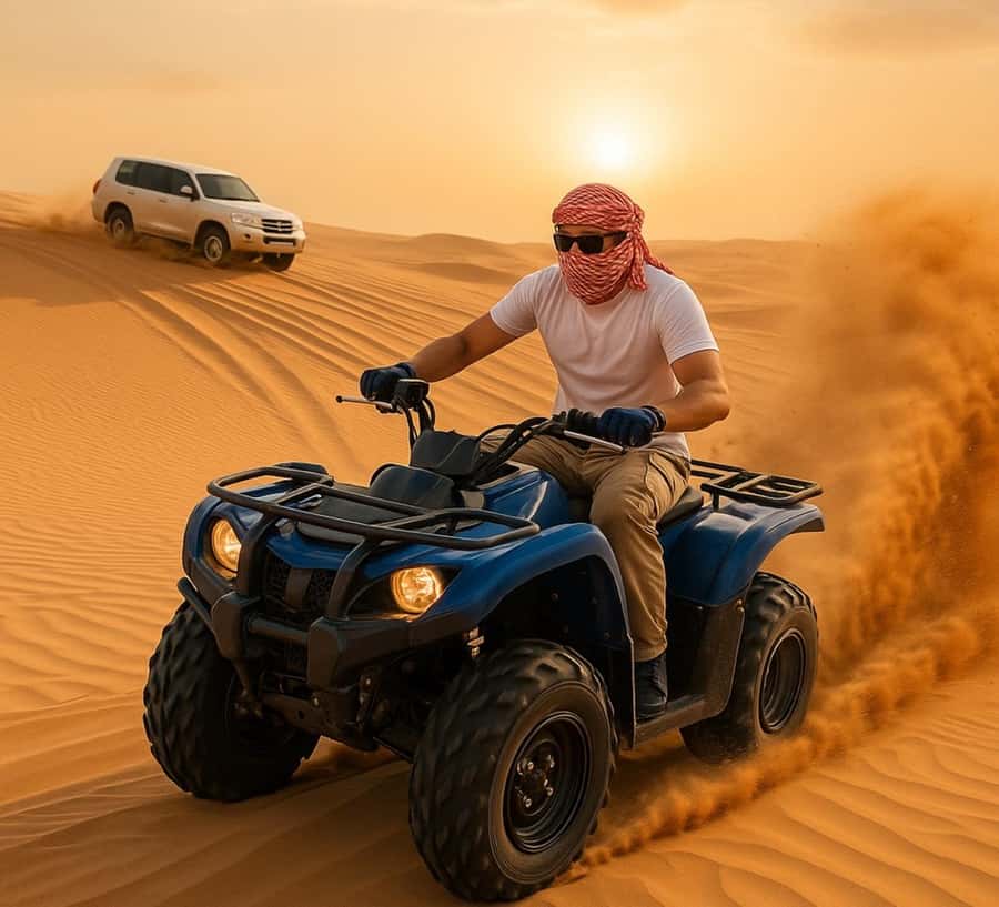 Doha: Half Day Desert Safari, Dune Bashing, Camel Ride - Dune bashing begins with a real 4x4, not a street tour