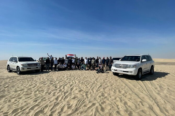 Doha Half Day Desert Safari Dune Bashing Camel Ride Sandboarding - The Sunset Stop Back in the Dunes
