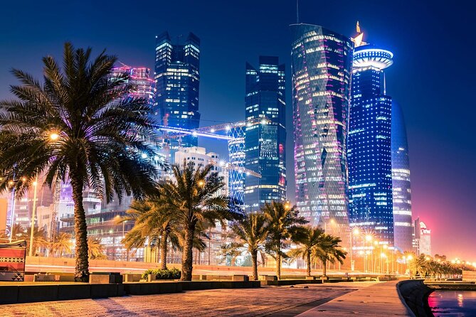 Doha Night City Tour,Souq waqif, Katara, Pearl Qatar,Lusail City - Lusail City at night: the future skyline, in a focused hour