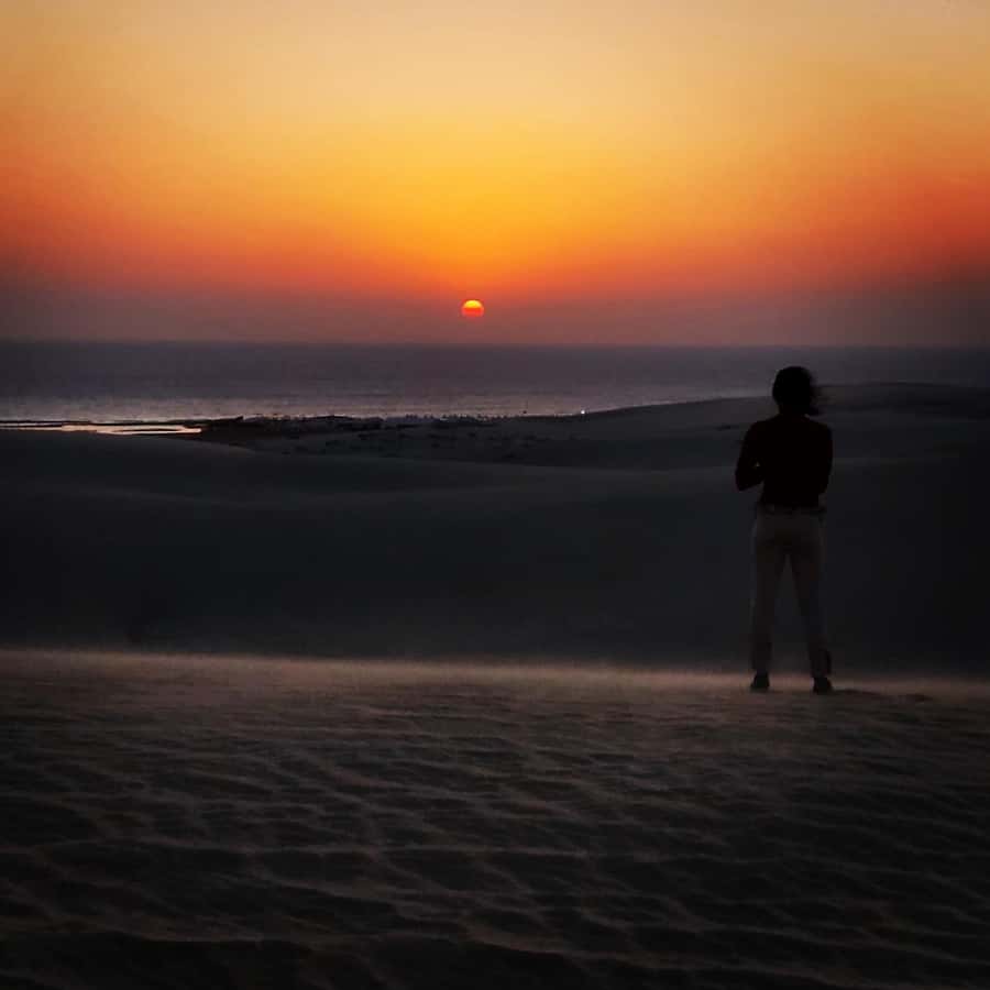 Doha: Night DesertSafari DuneBashing Sandboarding CamelRide - Moonlight photo stop: when the night sky becomes the star