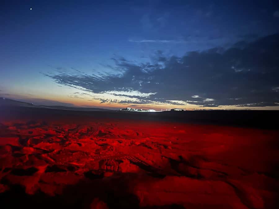 Doha: Night Safari with Dune Bashing and Camel Ride - The Inland Sea Beach stop: a scenic break that fits the route