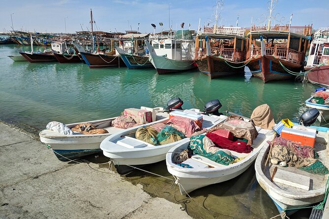 Doha North Tour Zubara Fort Jumail Village Purple Island - Al Khor Fish Harbour, A Real Port Stop with Seafood Market Energy