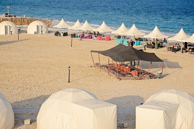 Full-Day DesertSafari with Camel Ride,InlandSea & BBQ Desert Camp - Sealine Beach Camel Ride, Tea, and a Real Break