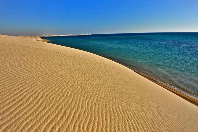Private Desert Safari, Sand Dunes Bashing and Inland Sea Visit - Inland Sea at Khawr al Udaid: Yellow Dunes Meet Blue Water