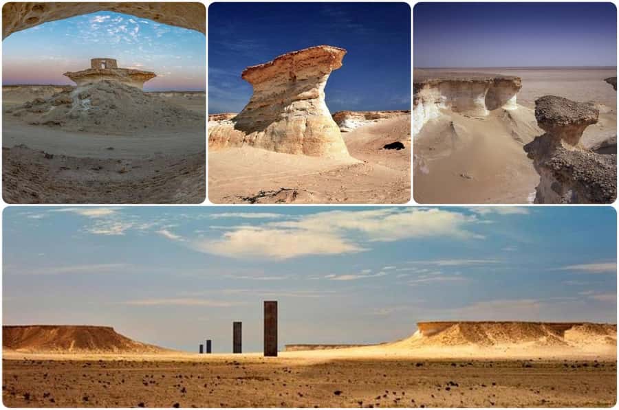 West Qatar tour to Richard Sierra sculpture,Umbrella Rock - From Doha to Zekreet in a 4WD, in just 4 hours